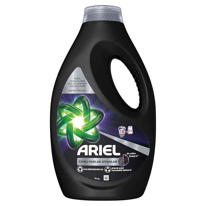 Lessive liquide Ariel Black – Pour les vêtements noirs et foncés – Nettoyage en profondeur – Protection des tissus – Prétraitement des taches