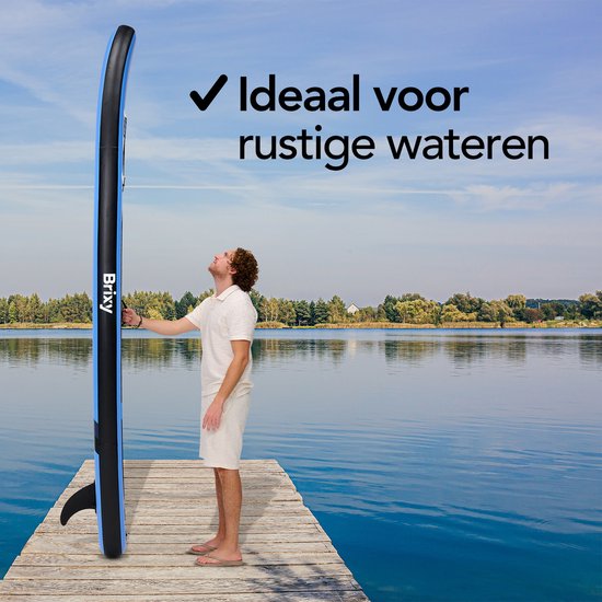 Brixy SUP Board - Inflatable Paddle Board - Set complet - 305 cm - Max. 150 kg - Bleu