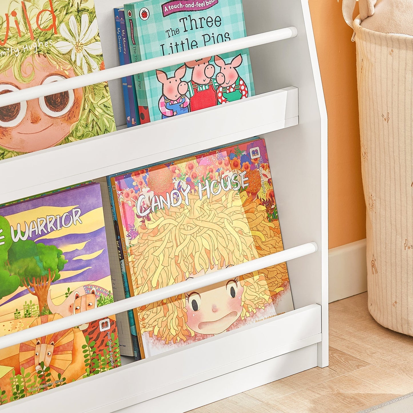 SoBuy Bibliothèque pour enfants - 4 étagères - Max. 15 kg par étagère - 58 x 18 x 81 cm - Blanc