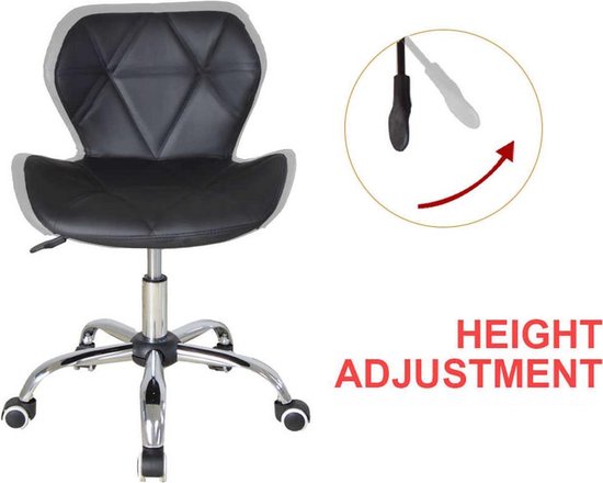 Chaise de bureau au design moderne - fauteuil de direction - hauteur réglable - noir