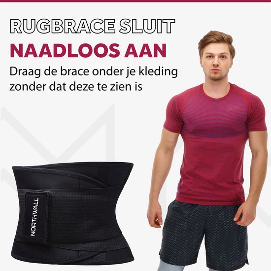Northwall® Back Brace pour le bas du dos - Correcteur de dos pour un soulagement immédiat de la douleur, soutien du dos et confort - Correcteur de posture - Back Brace Noir XXL (Taille : 121 - 140 cm)