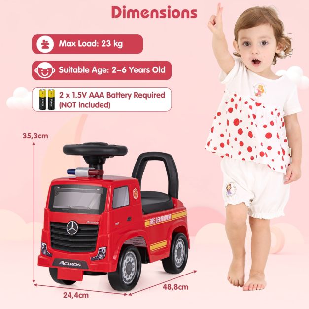 Coast - Mercedes-Benz Voiture Enfant - Permis, Duwauto, Musique & Klaxon, 2-6 ans - 48.8 x 24.4 x 35.3 cm - PP/PE - Rouge/Noir