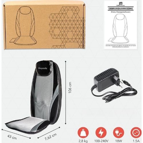 Coussin de massage Shiatsu - Auronic - Fauteuil de massage - Dos - Infrarouge - Noir