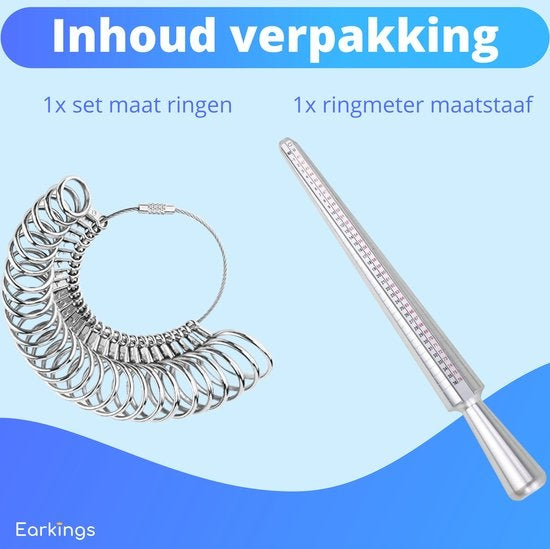 Jauge de bague - Jauge de bague pour toute taille de bague - Calibreur de bague EarKings