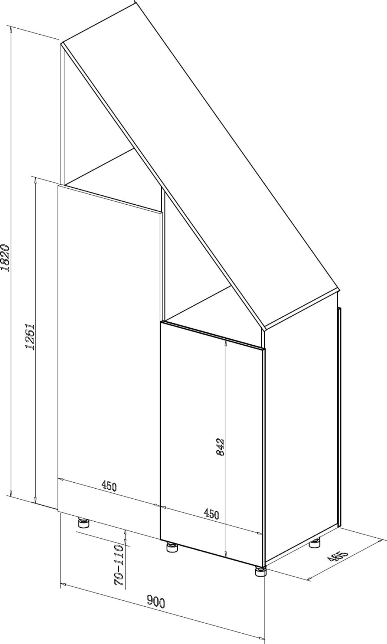 Armoire murale pour murs en pente Vdd - Blanche - Armoire de rangement pour murs en pente
