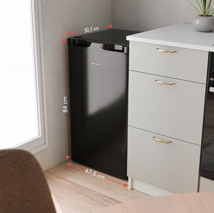 Congélateur KitchenBrothers - 64L - Compact - 3 tiroirs de congélation - Noir