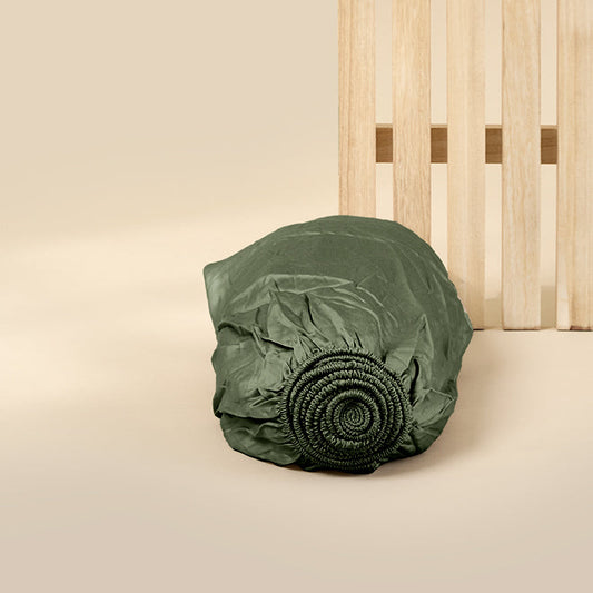 Sjumo - Drap-housse en satin de Tencel - 90x200 cm - Tencel vert sauge et satin de coton - Très brillant et soyeux - Anti-allergique et respirant - Confort de qualité hôtelière de luxe
