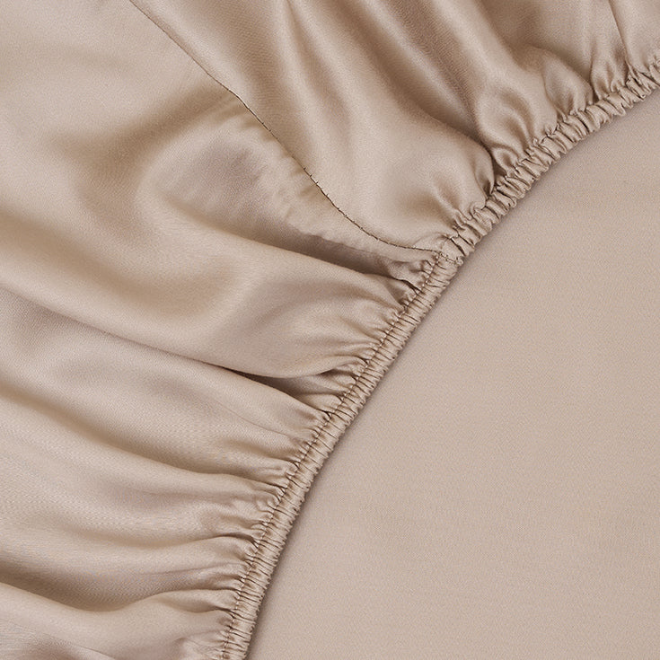 Sjumo - Drap-housse Tencel Sateen Splittopper - 200x210 cm - Tencel Honey Glow & Satin de coton - Premium Gloss & Silky Soft - Anti-allergique & Respirant - Pour lits réglables