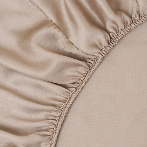 Sjumo - Drap-housse en satin de Tencel - 200x210 cm - Tencel Honey Glow et satin de coton - Brillant et doux comme de la soie - Antiallergique et respirant - Confort de qualité hôtelière de luxe