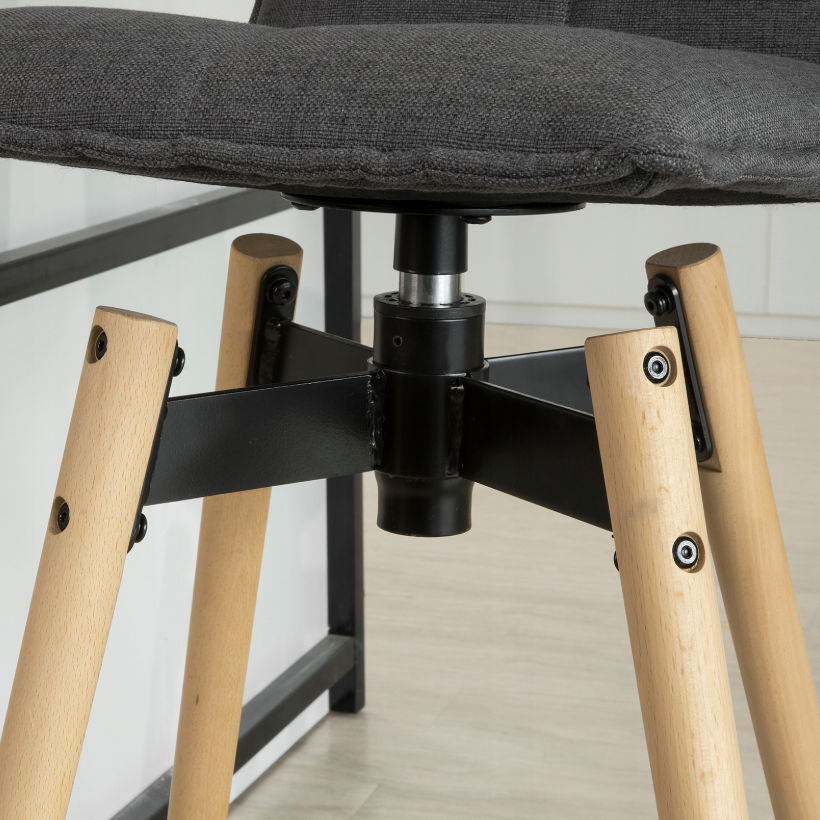 SoBuy Tabouret de bar FST45-DG - pivotant à 360 degrés - 48 x 48 x 97 cm - gris foncé