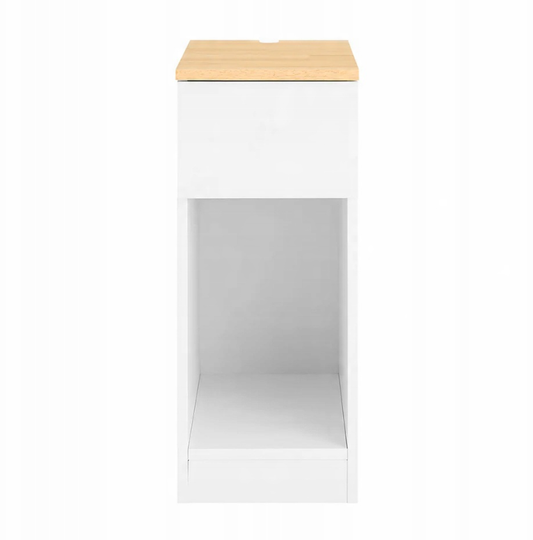 SoBuy Table de nuit FBT111-II-WN - Avec tiroir et compartiment ouvert - 25 x 40 x 60 cm - Blanc