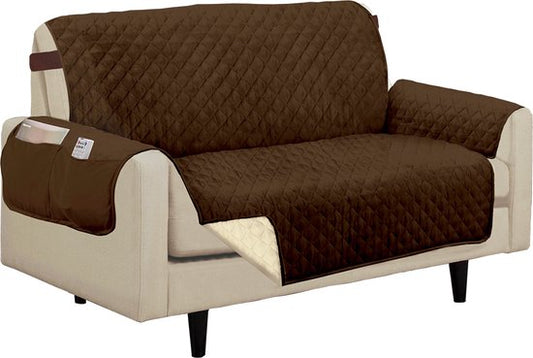 Âne Orange, Housse de canapé Housse de canapé Love Seat - 223x177 cm - Marron/crème - Couverture pour chien - Housse de canapé - Housse de canapé chien/chat - Housse de meuble déperlante