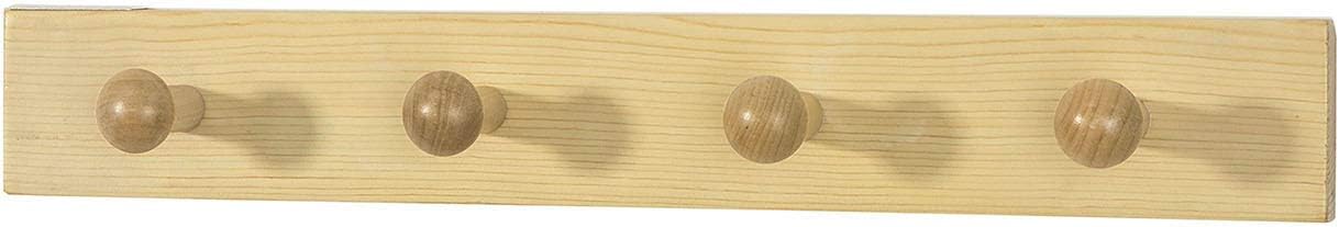 SoBuy FHK10-N Porte-manteau et porte-manteau mural - 50 x 7 x 7 cm - Bois naturel - 4 crochets