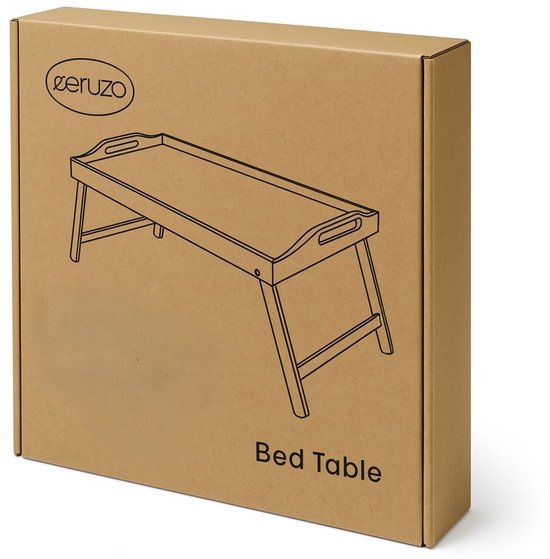 Plateau de petit-déjeuner au lit Ceruzo – Table de lit pliable en bambou 50 x 30 cm – Blanc