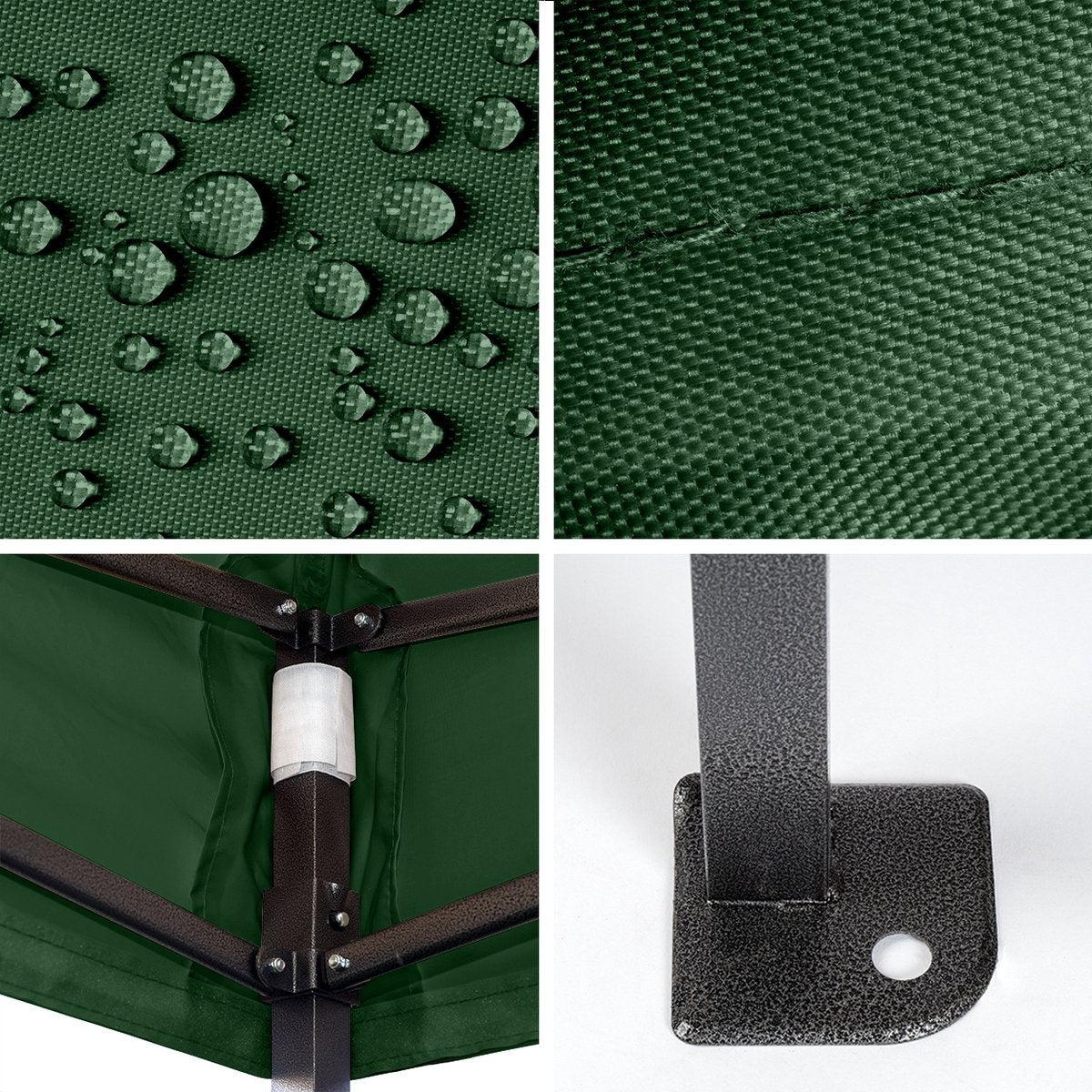 Chapiteau de jardin LifeGoods - 3x3 m - Pliable - Etanche - Sac de transport à roulettes - Vert foncé