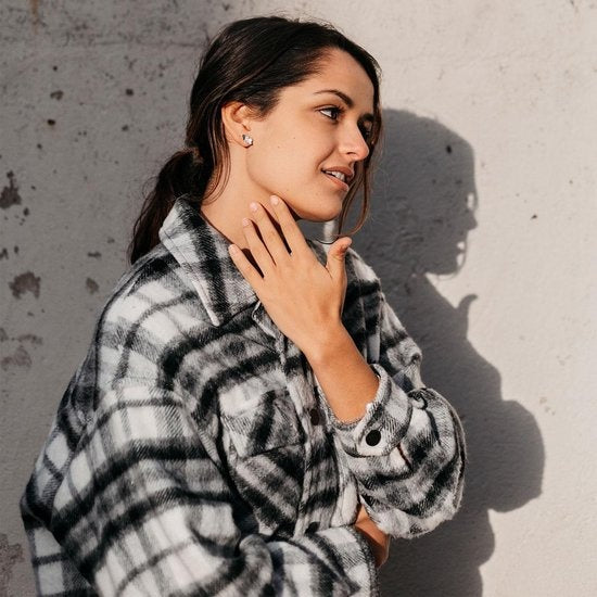 Yolora Ladies Earrings Heart - Kalpa Camaka Crystals - Silver - 18K White Gold Plated - Women's Earstuds Silver - Beautiful Gift Wrapping - Exclusive Gift Box - Mother's Day Gift