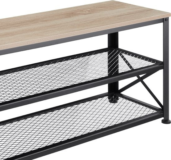 tectake - Shoe rack Blackpool - meuble à chaussures - lumière industrielle - 101 x 30,5 x 45,5 cm - 404290