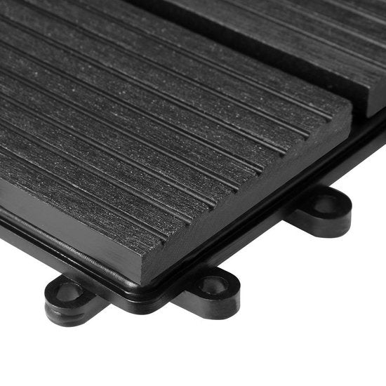 Dalles de terrasse en WPC - Système d'insertion classique 30x30cm - Anthracite