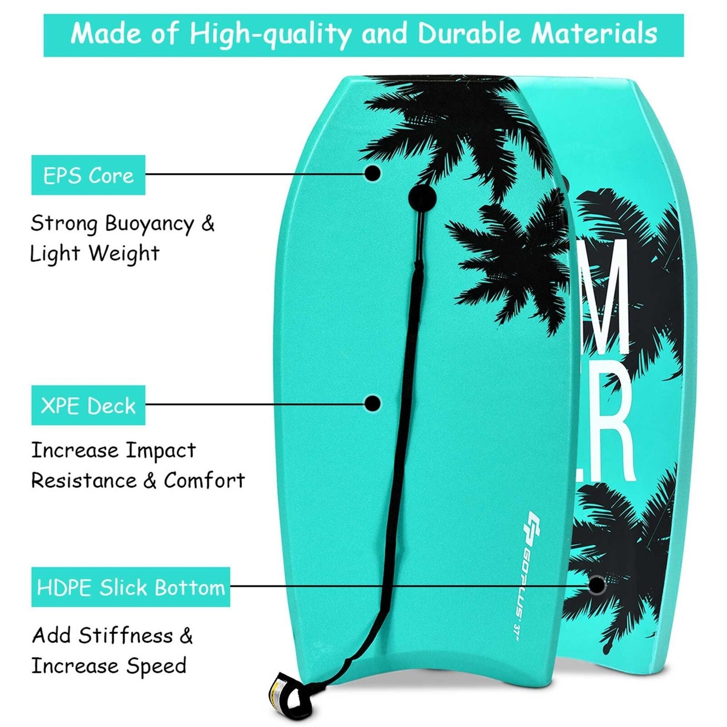 Coast bodyboard surf board sup board swimming board swimming board 94 x 47 x 5.5 cm vert