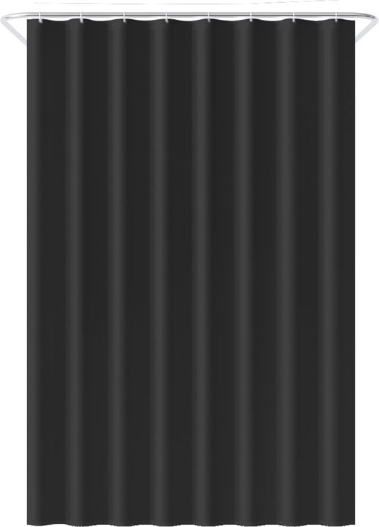 Loti Living Rideau de douche anti-moisissure - Noir - Anneaux inclus - Imperméable - Polyester - Rideau de douche 120x200 cm