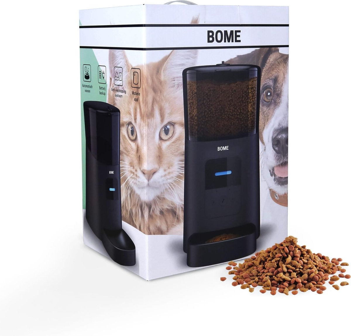 BOME Feeder - App et Audio - Mangeoire automatique pour chat ou chien - Mangeoire pour chat - Noir