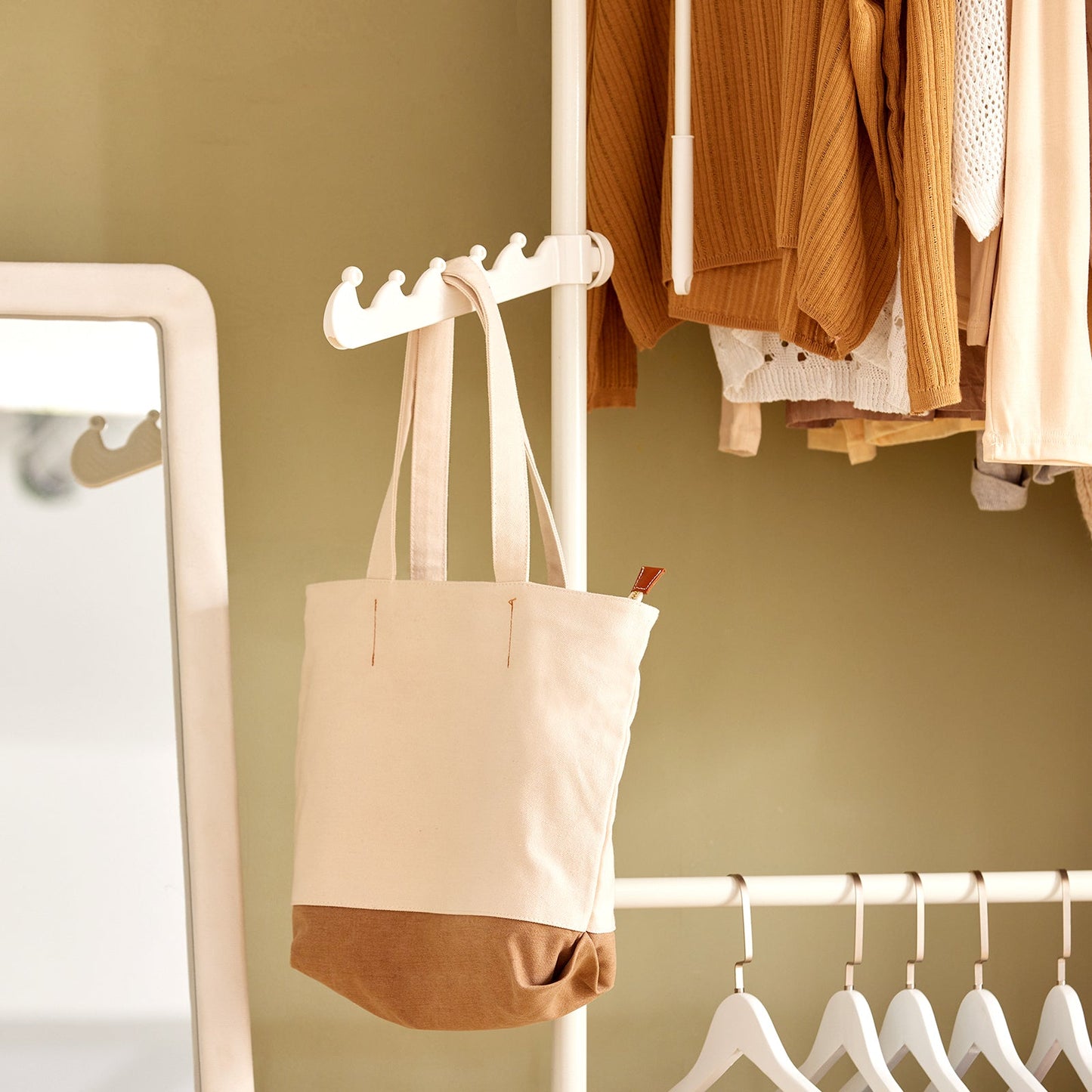 SoBuy Porte-vêtements télescopique - réglable - 126 x 295 cm - blanc