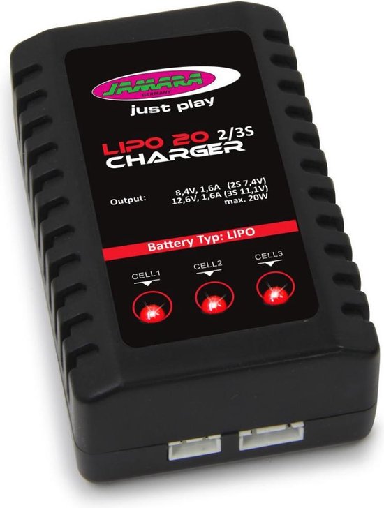 Chargeur Jamara Lipo 2s/3s 50/60 Hz 25 W noir