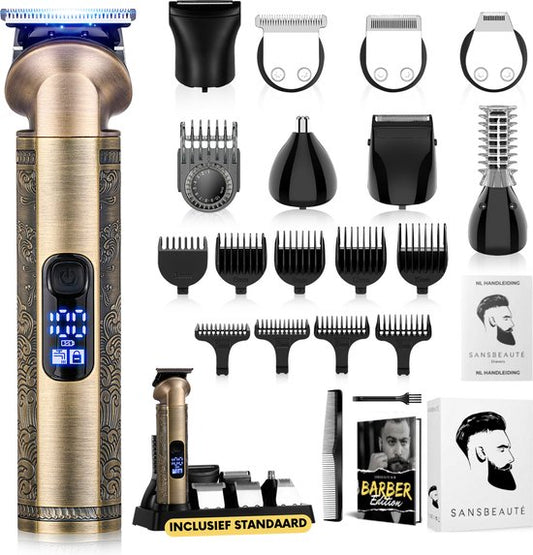 Tondeuse à barbe 8-en-1 pour hommes - Tondeuse pour barbe et corps - 8 accessoires inclus - Tondeuse pour hommes - Tondeuse pour hommes - Tondeuse à cheveux - Tondeuses - 0.5-15MM - Nez et oreilles - Tondeuse - Machine à barbe - Multigroomer