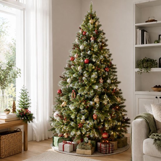 Arbre artificiel Triumph Tree Pittsburgh vert - Arbre de Noël au volume généreux et 812 branches - Décoration de Noël d'intérieur - De forme ronde avec système d'emboîtement - H 215 x Ø 117 cm