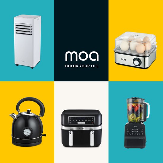 Climatiseur mobile - MOA - 3-en-1 - Déshumidificateur et Ventilateur - télécommande - classe énergétique A - pour pièces jusqu'à 60m³ - Blanc