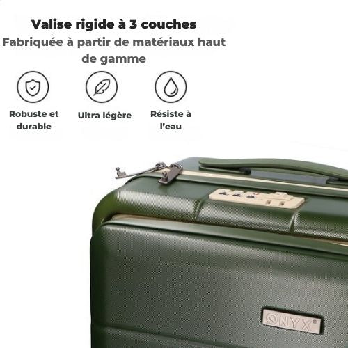 Valise ONYX® 35 L, Bagage à main, Bagage Cabine, Poche frontale pratique, 55 cm, Olive