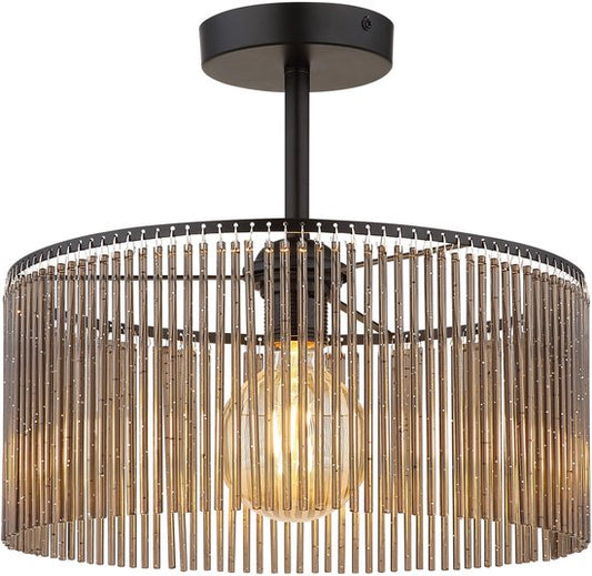 Globo - plafonnier - LEEDS - noir - verre - Ø 35 cm - E27 - 63080108