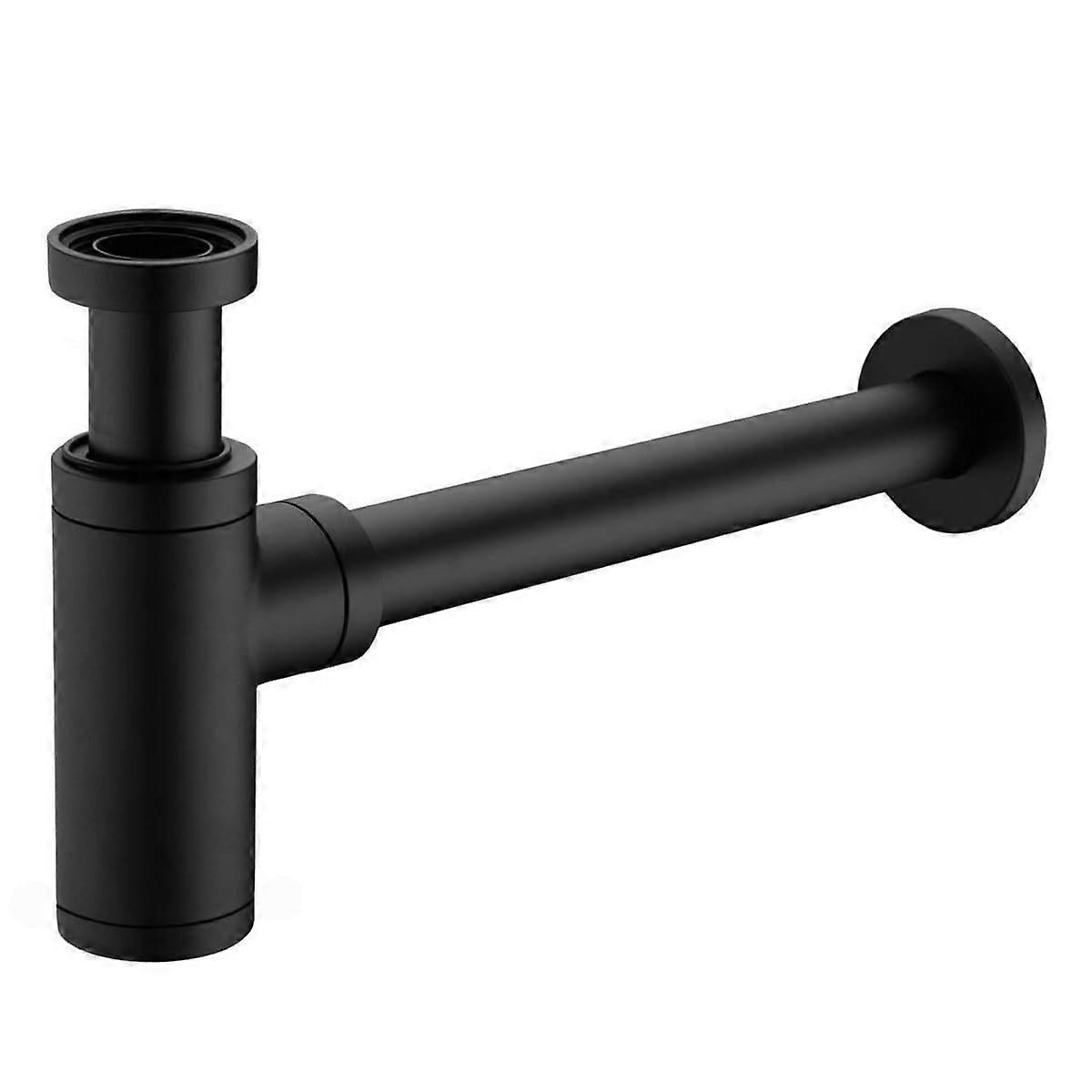 Siphon d'évier universel 10 cm - siphon en P réglable, ouverture de nettoyage cachée - laiton antique/noir mat