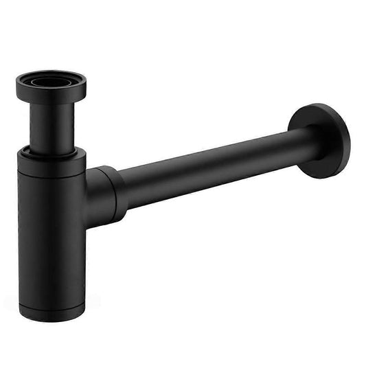 Siphon d'évier universel 10 cm - siphon en P réglable, ouverture de nettoyage cachée - laiton antique/noir mat