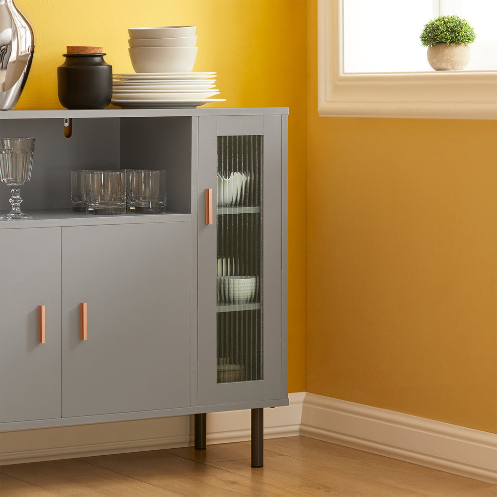 SoBuy FSB82-HG Buffet de salle à manger - Armoire de cuisine - Armoire à chaussures - Armoire à chaussures - Armoire d'entrée - Armoire de rangement avec 1 compartiment et 2 portes