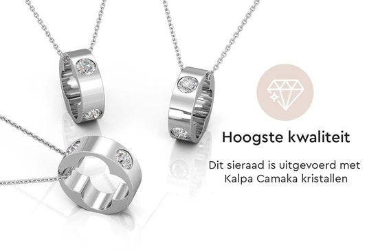 Yolora Collier pour femmes avec pendentif et cristaux Kalpa Camaka - couleur argent - plaqué or blanc 18K - boîte cadeau - cadeau de fête des mères