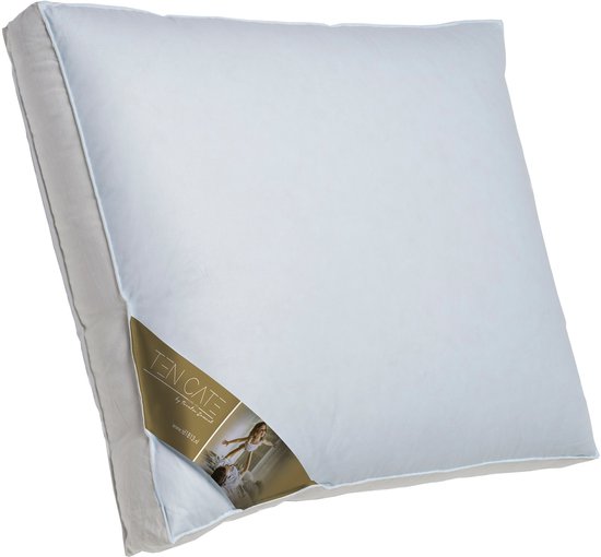 Oreiller Ten Cate - Oreiller pour douleurs cervicales - Duvet et plumes d'oie - Trois compartiments - Oreillers - Convient aux personnes dormant sur le dos, sur le côté et sur le ventre - Oreiller ergonomique - 50 x 60 cm