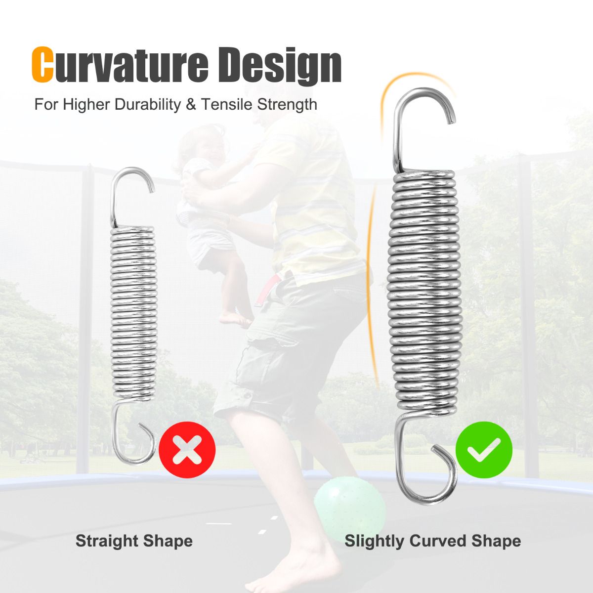 Ressorts de saut pour trampoline Coast - 20 pièces - 14 cm - acier inoxydable