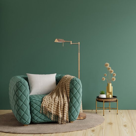 Lampadaire GlowGo 4603BR - Lampadaire classique couleur bronze de Mexlite avec batterie intégrée, bras réglable et variateur d'intensité, hauteur 125 cm