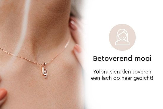 Yolora Collier pour dames avec pendentif - Cristaux Kalpa Camaka - couleur Ros� - plaqué or Ros� 18K