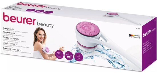 Brosse de bain électrique Beurer FC 25 – Brosse pour le dos – Brosse pour le corps – Appareil de massage – Brosse pour la peau avec poignée – Brosse exfoliante – 2 vitesses – Blanche – Garantie de 3 ans