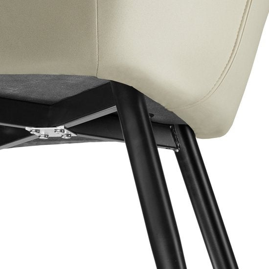 tectake® - Chaise Marilyn tissu crème/noir