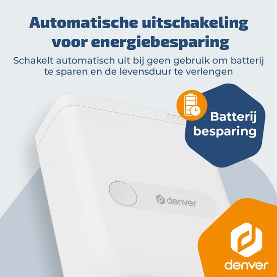 Imprimante d'étiquettes Denver - Bluetooth - Connexion à un smartphone - 15 x 40 mm - 4 rouleaux d'étiquettes inclus - MBP16