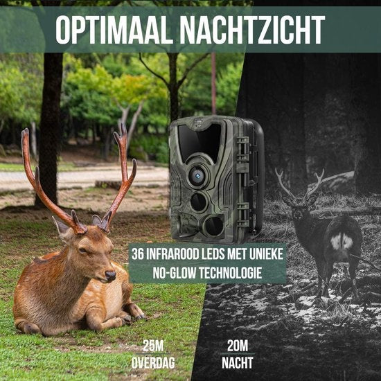 Strex Wildlife Camera avec WiFi et vision nocturne - 120MP 4K ULTRA HD - Waterproof - Incl. 32 GB SD - Wildlife Camera