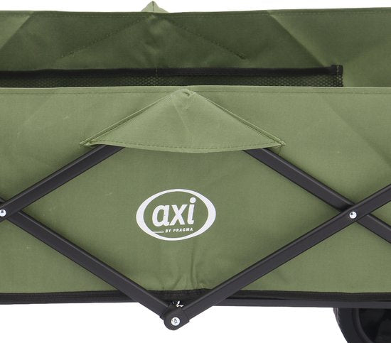 Chariot pliable AXI AB131 – Vert – Avec poignée de traction, freins et housse – Capacité de charge de 100 kg – Facile à transporter – Métal