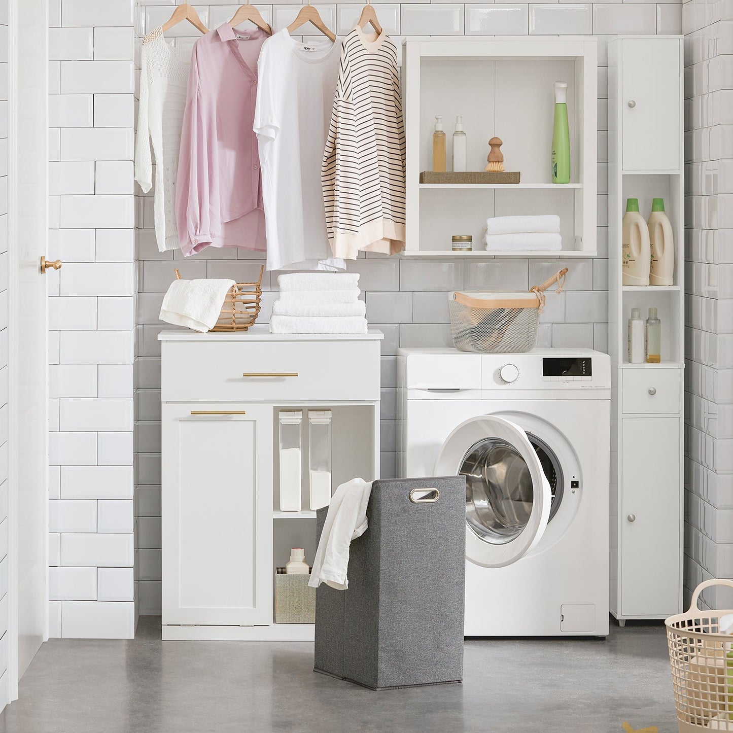SoBuy armoire à linge - 66 x 37 x 95cm - blanc