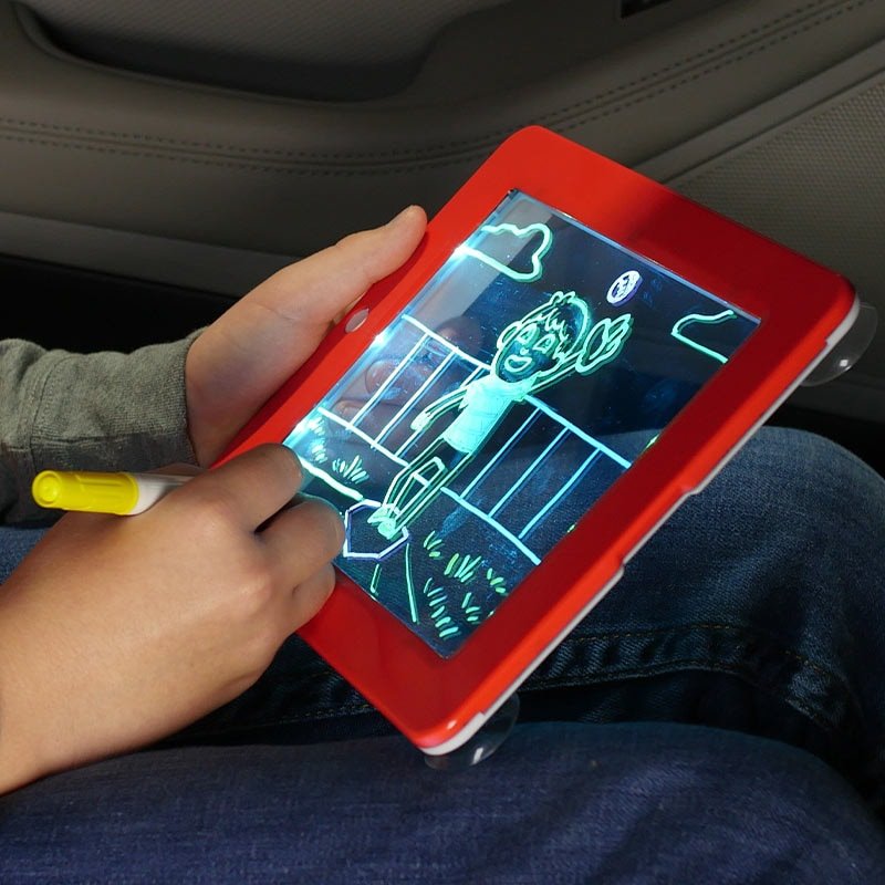 Table magique Magic Pad - 8 modes d'éclairage - 30 gabarits inclus - 3 feutres fluo - Design tablette