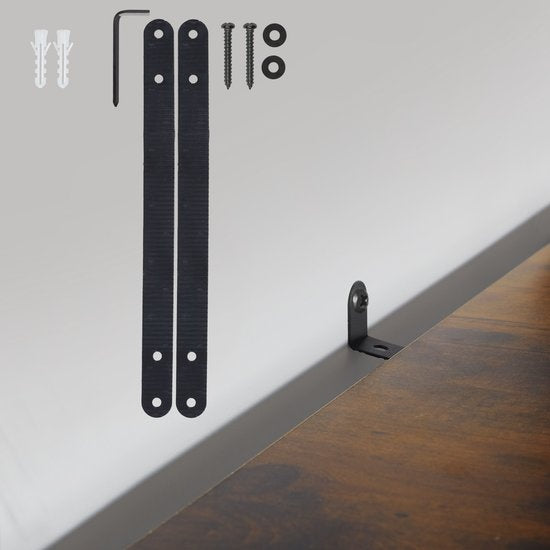 tectake - Meuble d'angle Castlebar 30x30x150cm - brun foncé - 404771