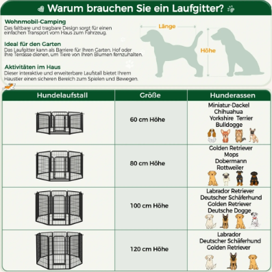 Yaheetech Cage de jeu pour chiots, 8 pièces - Noir - 200 x 68 x 80 cm - Pliable