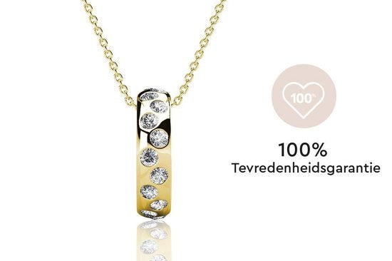 Yolora Ladies Necklace with Pendant - Kalpa Camaka Crystals - Gold Colour - 18K Yellow Gold Plated - Women's Necklace Gold - Jewellery - Necklace - Luxury Gift Box - Gift Box - Exclusive Gift Box - Beautiful Gift Packaging